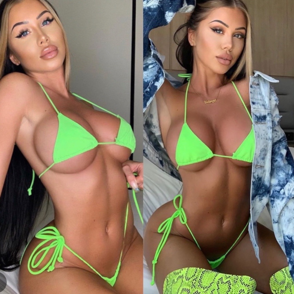 Fashion Nova Lime Teeny String Bikini